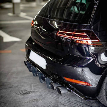 For VW Golf7.5 MK7.5 R 2016-2020 Rear Blade Style Diffuser Spoiler Body Kit 2016-2020 Gloss Black